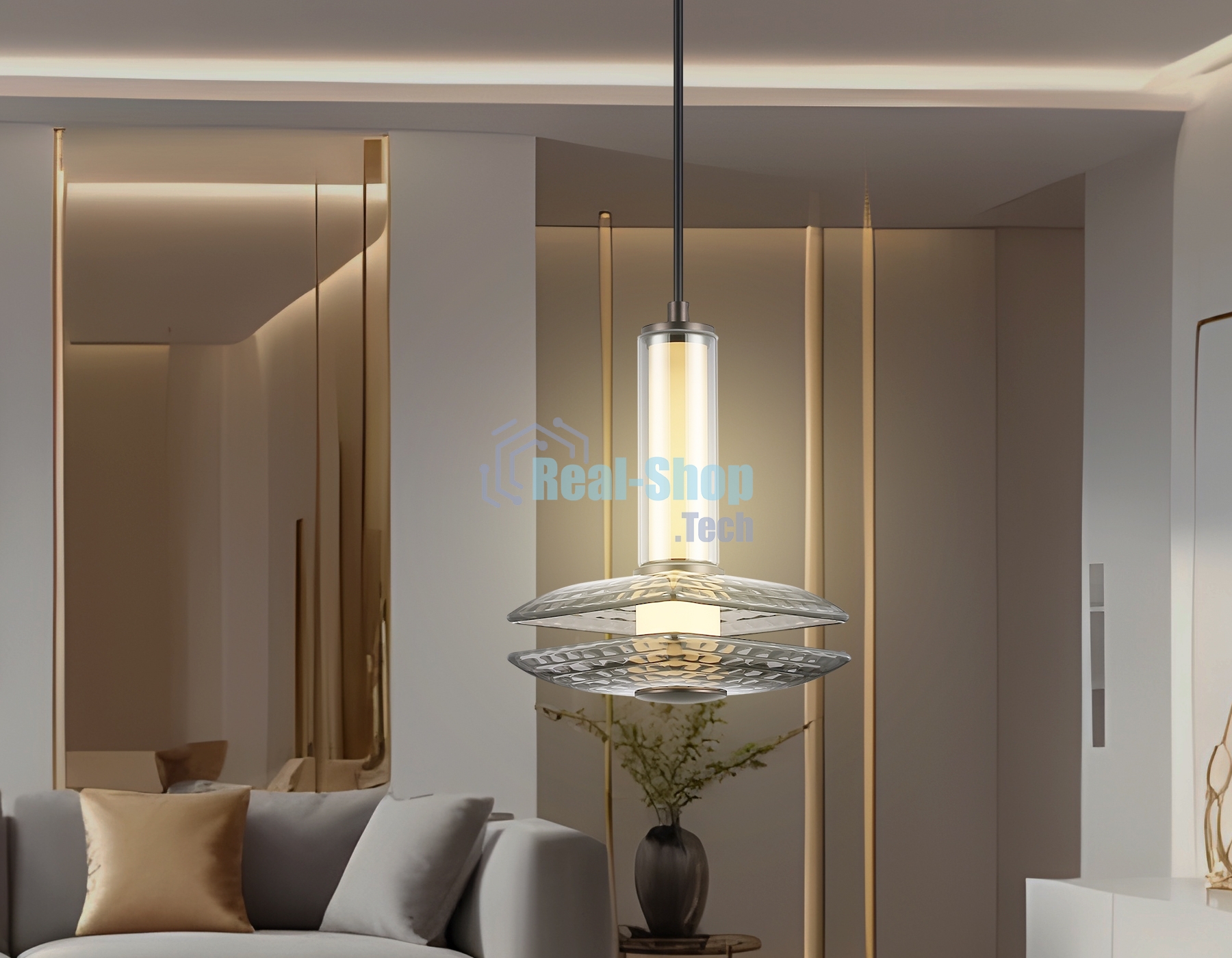 Подвесной светодиодный светильник Ambrella light LH31003 GR/SM серый/дымчатый 10W 3000K 150*150*240