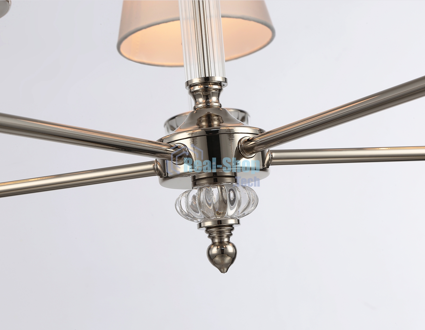 Люстра Ambrella light LH71001/5 BN/WH никель/белый E14*5 max 40W D670*1130