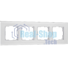 Рамка на 4 поста Senso (белый, стекло soft-touch) W0043101