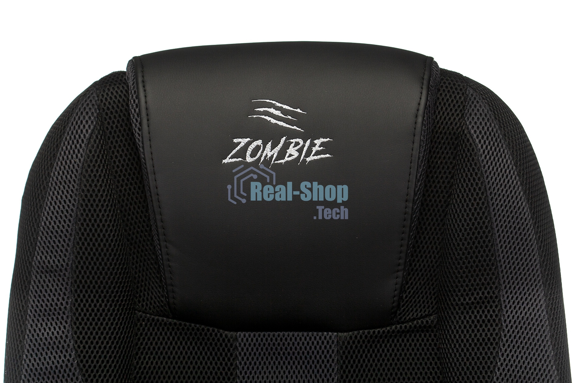 Кресло игровое Бюрократ Zombie 9 черный/серый, искусст.кожа/ткань, крестовина пластик