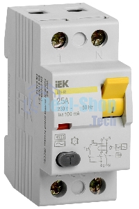 Выключатель дифференциального тока (УЗО) Iek MDV10-2-025-100 ВД1-63 2Р 25А 100мА ИЭК