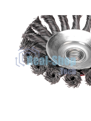 Щетка коническая для УШМ Kranz плетеные пучки стальной проволоки 100 М14