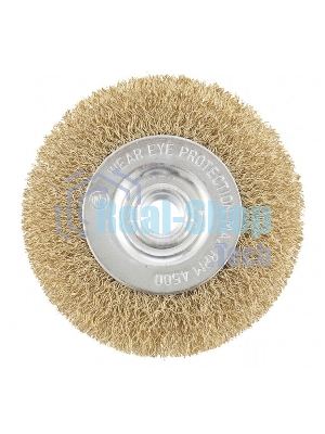 Щетка Matrix для УШМ, 150 мм, М14, плоская, латунированная витая проволока