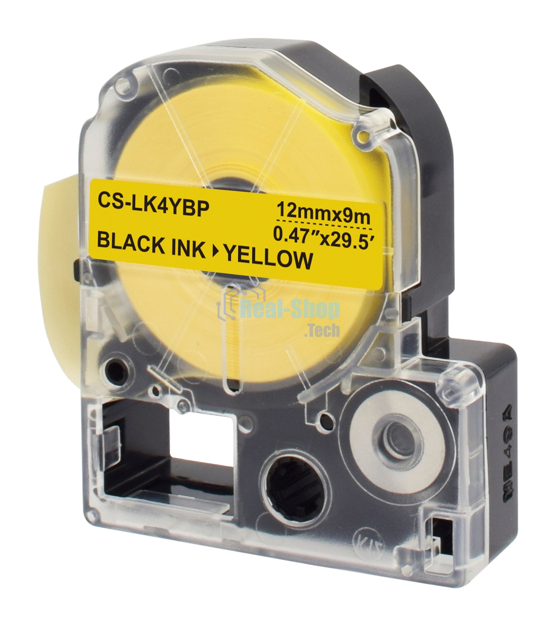 Картридж ленточный Cactus CS-LK4YBP черный шрифт, желтый фон (12 мм, 9 м) для Epson LW300/LW400/LW700/LW600P/LW1000P/K400/Z700/Z900