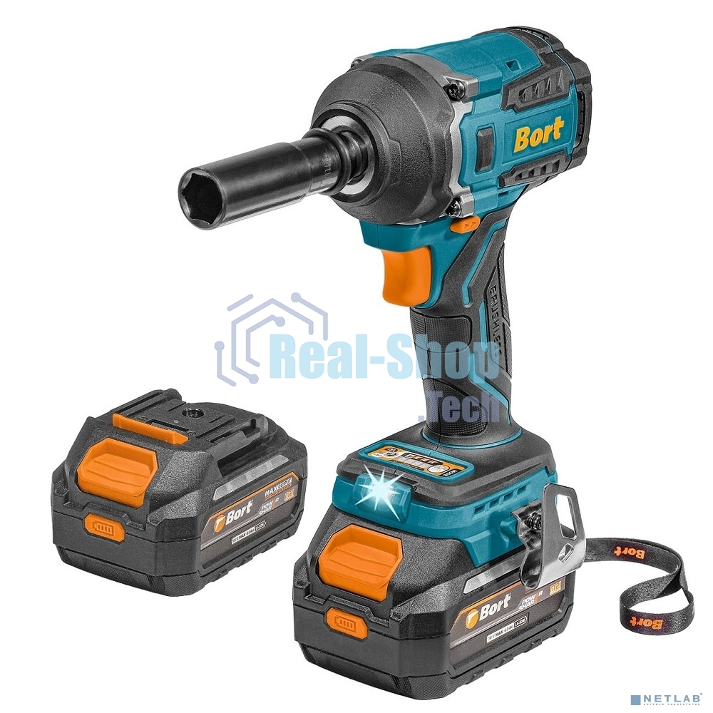 Гайковерт аккумуляторный Bort BSR-21U (2х4АЧ+ЗУ) 93418477 800 Нм, 0-2700 об/мин, акб Li-Ion, аккумуляторная система Makita 18V LXT 18 В, вес 1.4 кг