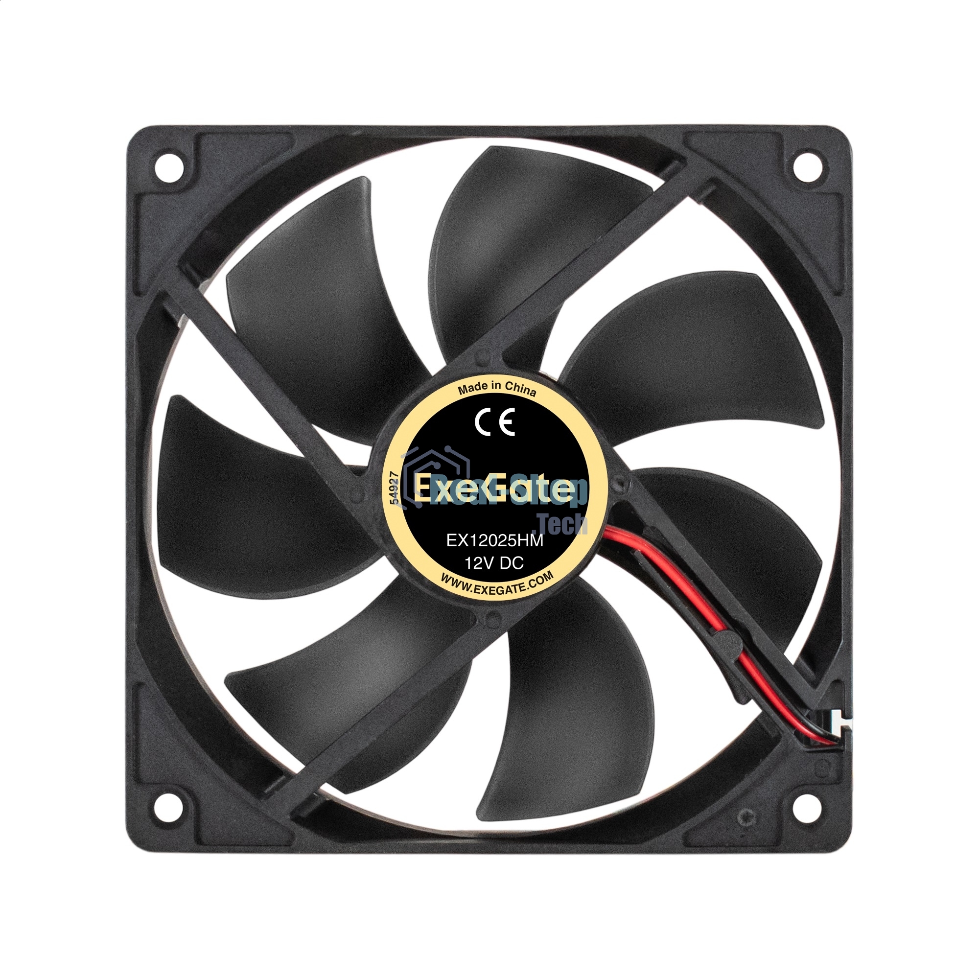 Вентилятор 12В DC ExeGate EX12025S2PM (120x120x25 мм, Sleeve bearing (подшипник скольжения), 2pin+Molex, 1500RPM, 24dBA)