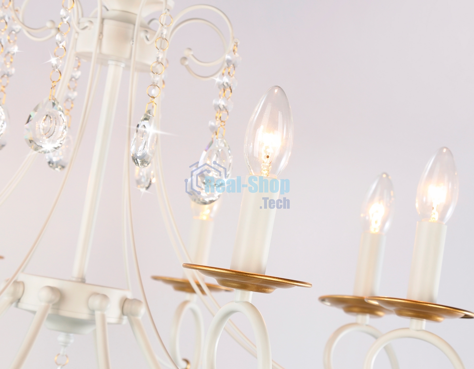 Светильник Ambrella light TR4917/8 WH/GD белый/золото E14/8 max 40W D740*930