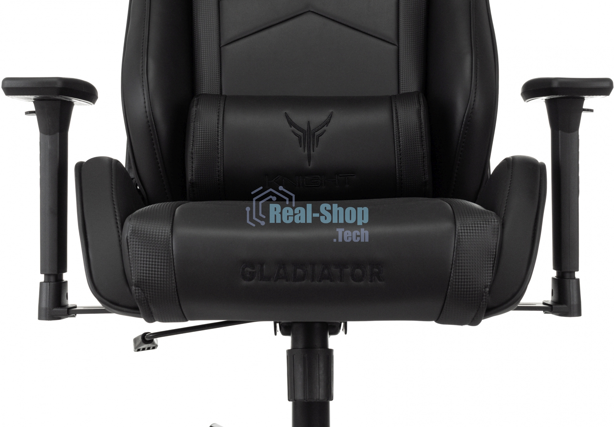 Кресло Knight Gladiator черный, экокожа, 120 кг, механизм качания