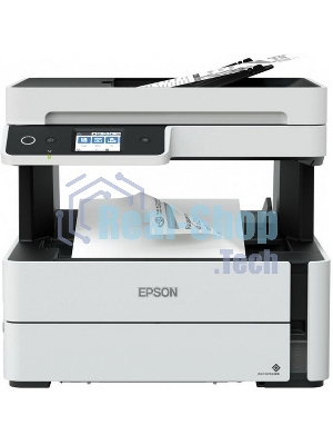 МФУ струйный Epson M3170 (C11CG92501), A4, ч/б, печ. до 39 стр/мин., 2400 x 1200 dpi (печать) 1200x2400dpi (скан.), USB, RJ-45, Wi-Fi, Air Print