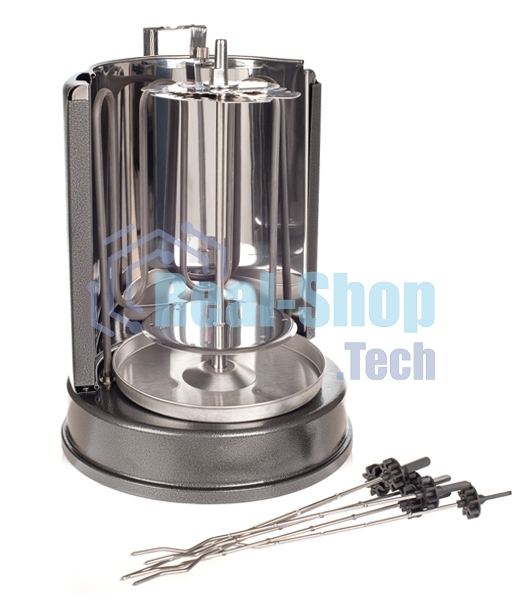 Шашлычница электрическая Kitfort KT-1404, 1400Вт серебристый