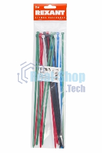 Хомут-стяжкa нeйлонoвая Rexant 300x4,8 мм, цветная, упаковка 25 шт.