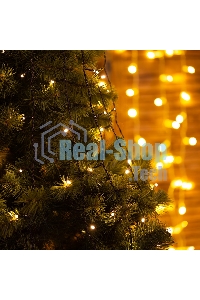 Елочная гирлянда с кольцом, 7 нитей по 1,8 метра, цвет диодов теплый белый, не соединяется