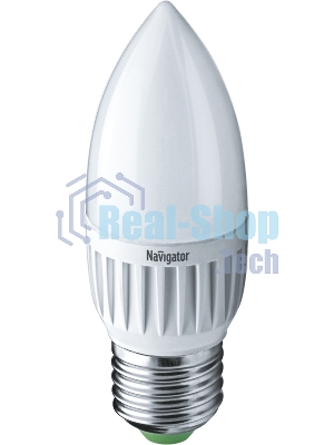 Лампа светодиодная Navigator NLL-P-C37-5-230-4K-E27-FR 5Вт свеча 4000К белый E27 370лм 220-240В