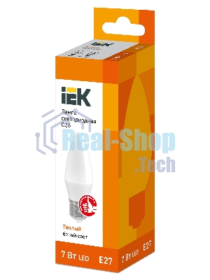 Лампа светодиодная IEK LLE-C35-7-230-30-E27 ECO C35 свеча 7Вт 230В 3000К E27