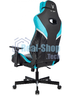 Кресло Knight Thunder 5X черный/голубой, экокожа, 120 кг, механизм качания