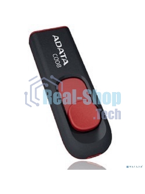 Флешка USB ADATA Classic C008 (AC008-16G-RKD), 16Gb, USB 2.0, R/W 30/6, черный/красный