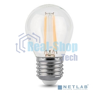 Лампа светодиодная Gauss LED Filament Шар E27 7W 550lm 2700K 1/10/50