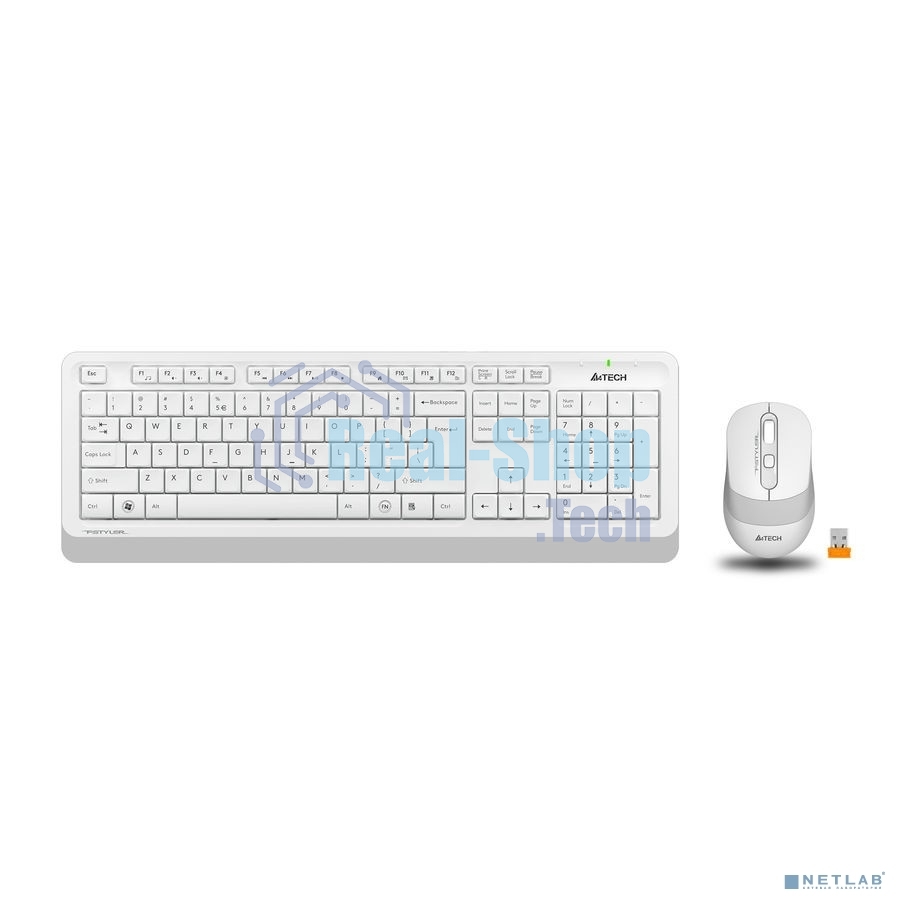 Комплект клавиатура + мышь A4 Fstyler FG1010 клав:белый/серый мышь:белый/серый USB беспроводная Multimedia
