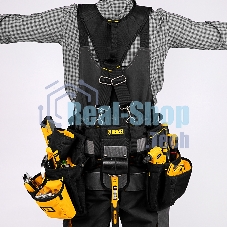 Пояс монтажника усиленный Denzel с лямками, сумки поясные, держатель для молотка