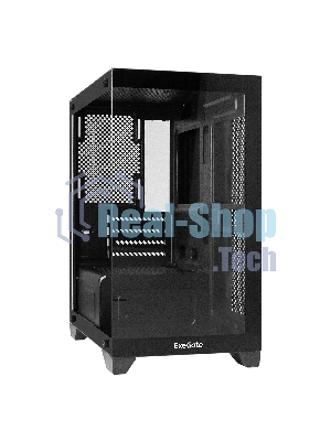 Компьютерный корпус Minitower ExeGate i3 SEA LE-NPX450 (mATX, БП 450NPX, 1хUSB+1хUSB 3.0, HD аудио, черный, передняя и боковая панели - закаленное стекло)