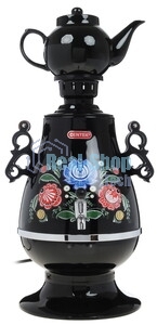 Самовар Centek CT-0091 B (черн+рисунок), 4.0л, 2300 Вт, поддерж.t + LED индикатор, керам заварник