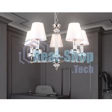 Люстра Ambrella light LH71001/5 BN/WH никель/белый E14*5 max 40W D670*1130