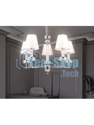 Люстра Ambrella light LH71001/5 BN/WH никель/белый E14*5 max 40W D670*1130