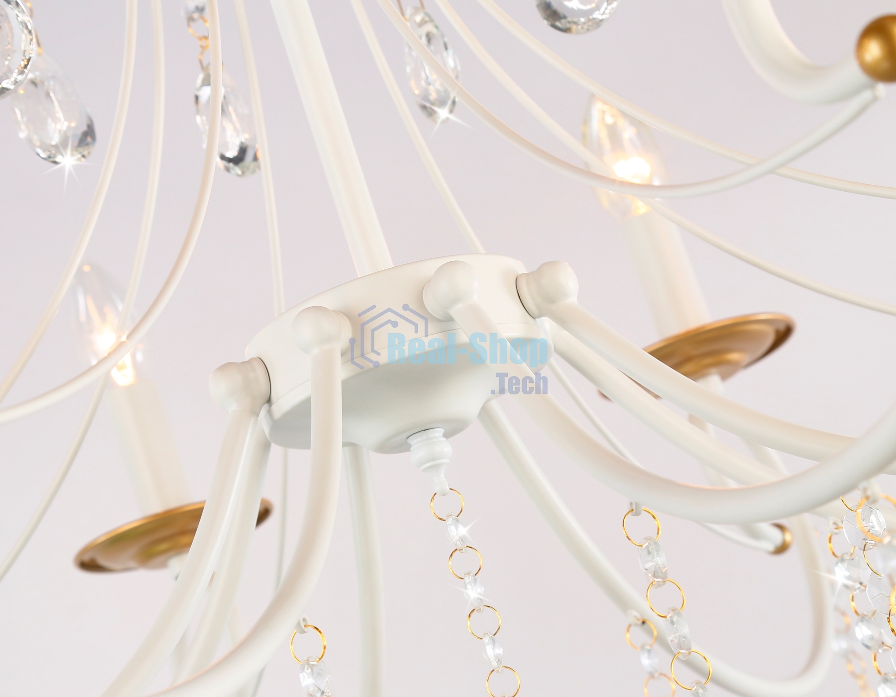 Светильник Ambrella light TR4917/8 WH/GD белый/золото E14/8 max 40W D740*930