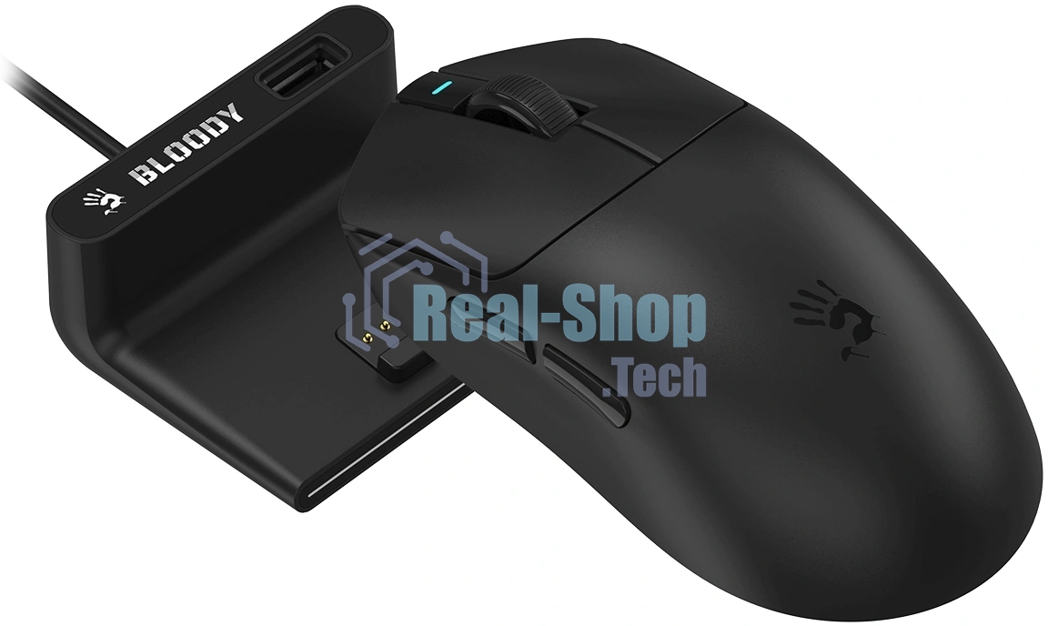 Мышь беспроводная/проводная A4tech Bloody R77UltraDock черный, 20000 dpi, USB Type-A, радиоканал, кнопки - 5