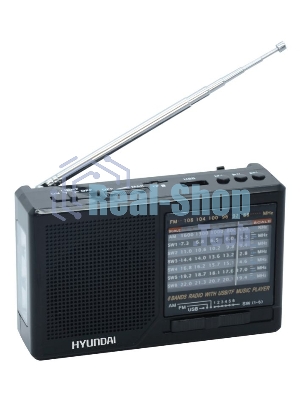 Радиоприемник портативный Hyundai H-PSR140 черный USB microSD