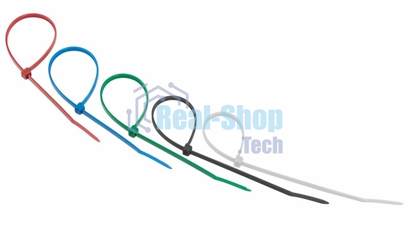 Хомут-стяжкa нeйлонoвая Rexant 200x3,6 мм, цветная, упаковка 25 шт.