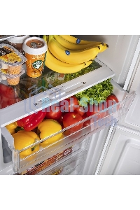 Холодильник Maunfeld MFF144SFW белый глянц. двухкамерный 154/52л морозилка снизу, ручная разморозка