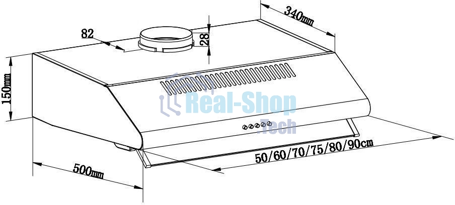 Вытяжка козырьковая Maunfeld MP-1 60 нержавеющая сталь, 60 см, 520 куб. м/ч, 49 дБ