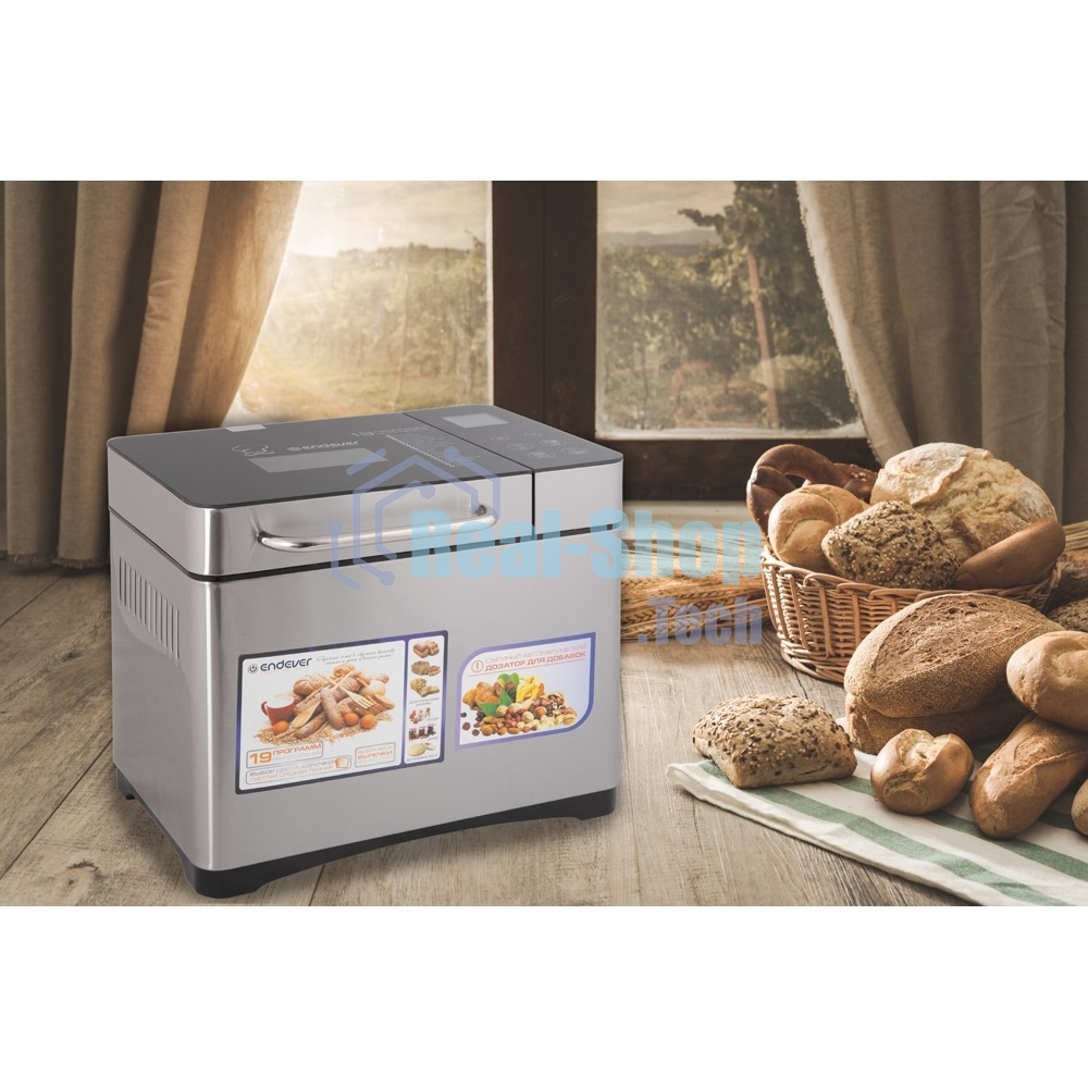 Хлебопечь Endever Skyline MB-53 серебристый, 710 Вт, 1 кг, 19 программ