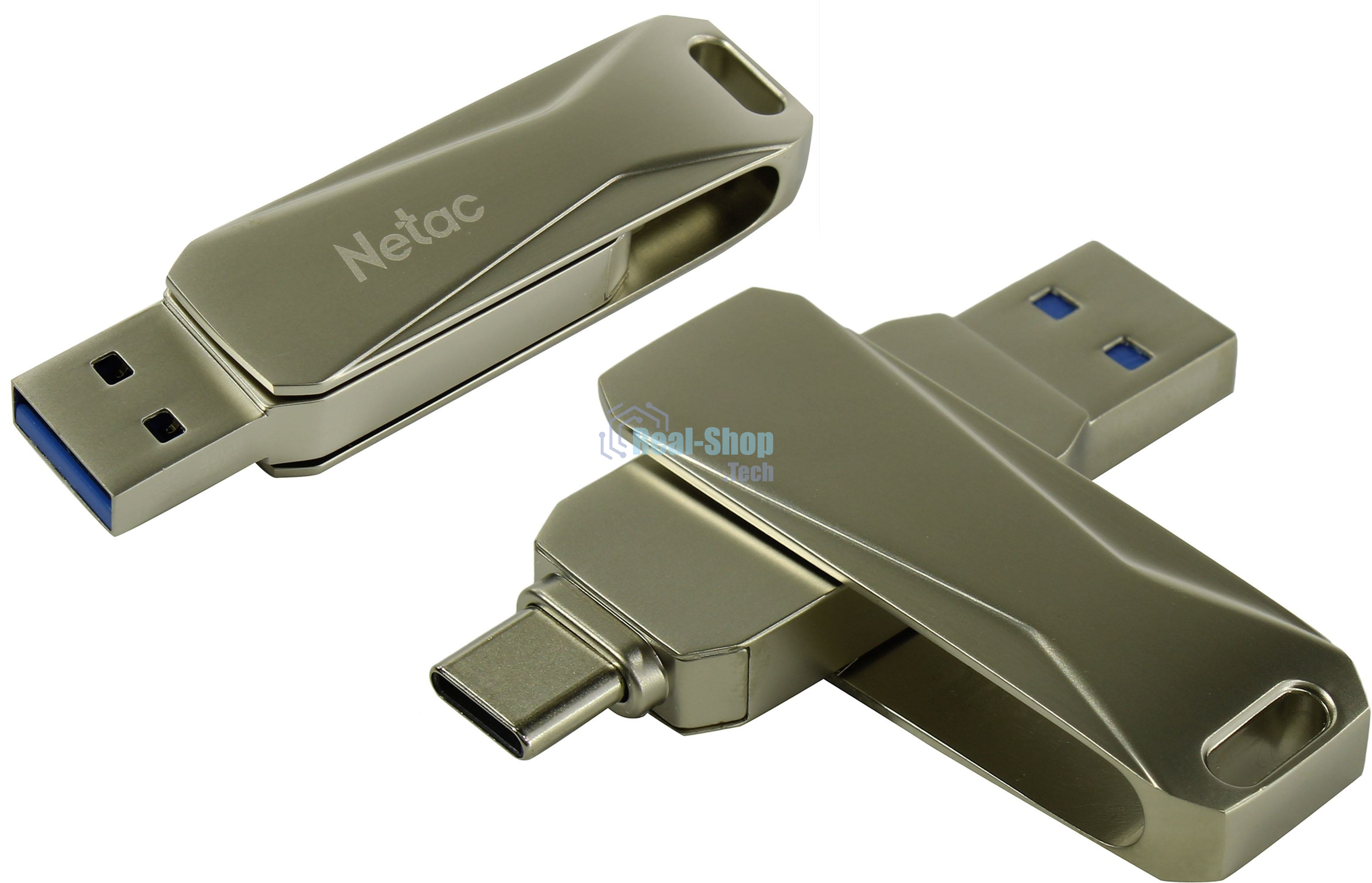 Флешка USB Netac U782C NT03U782C-128G-30PN dual USB 3.0+TypeC 128Gb, retail version