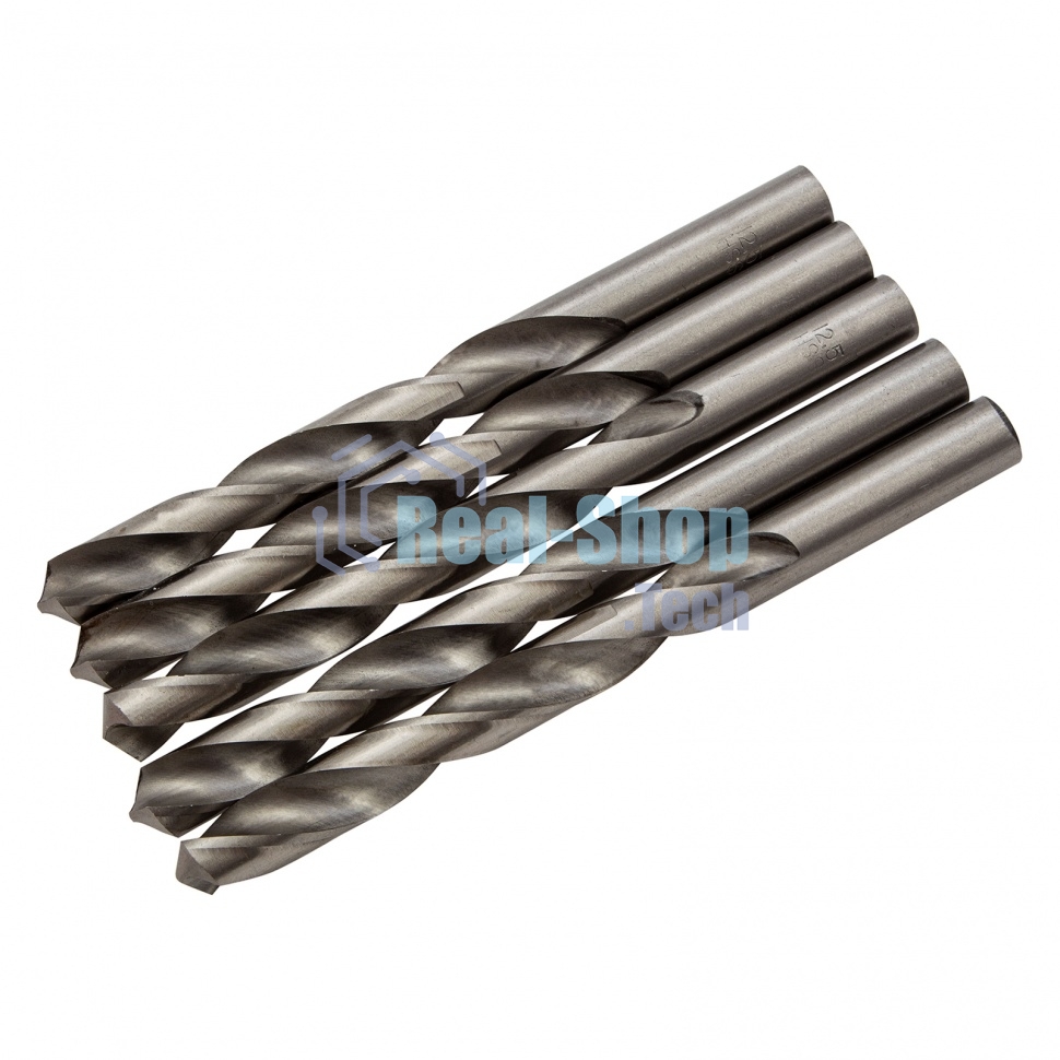 Сверло по металлу Matrix, 12,5 мм, полированное, HSS, 5 шт. цилиндрический хвостовик