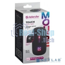 Мышь беспроводная Defender Touch MM-997 черный, 1600 dpi, радиоканал, Bluetooth, USB, кнопки - 4