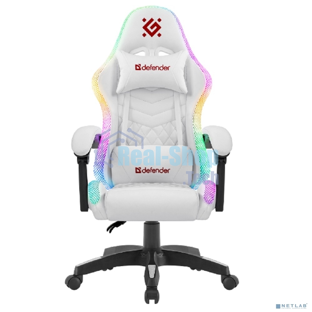 Кресло Defender CORE белый, экокожа, 120 кг, механизм качания