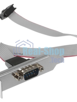 Планка на заднюю панель низкопрофильная Cablexpert CCDB9RECEPTACLE-LP, 1 порт COM/RS-232/DB9-M