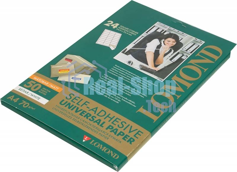 Самоклеящаяся бумага LOMOND универсальная для этикеток, A4, 24 делен. (64 x 33,4 мм), 70 г/м2, 50 листов