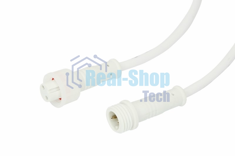 Соединительный кабель Rexant (2pin) герметичный (IP67) 2х0.35 мм² белый