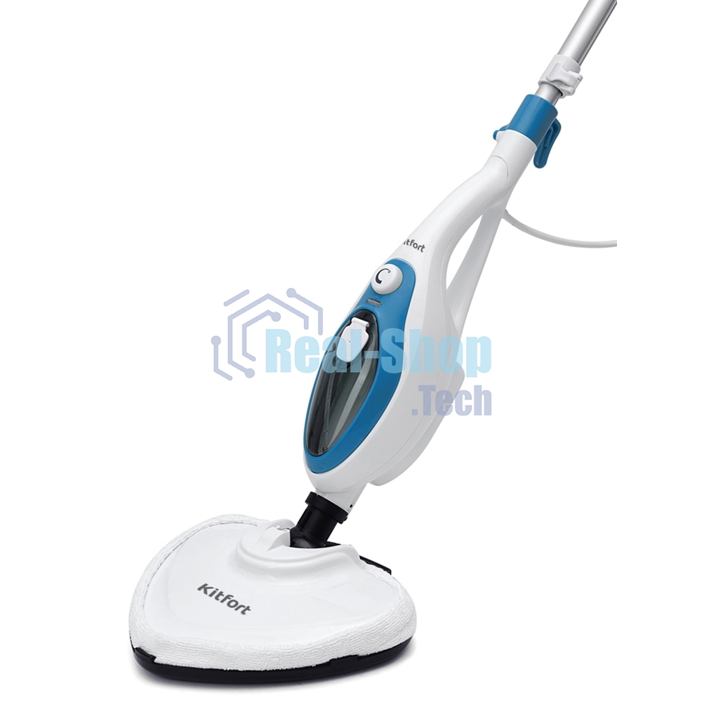 Швабра паровая Kitfort KT-1004-1 1500Вт голубой/белый