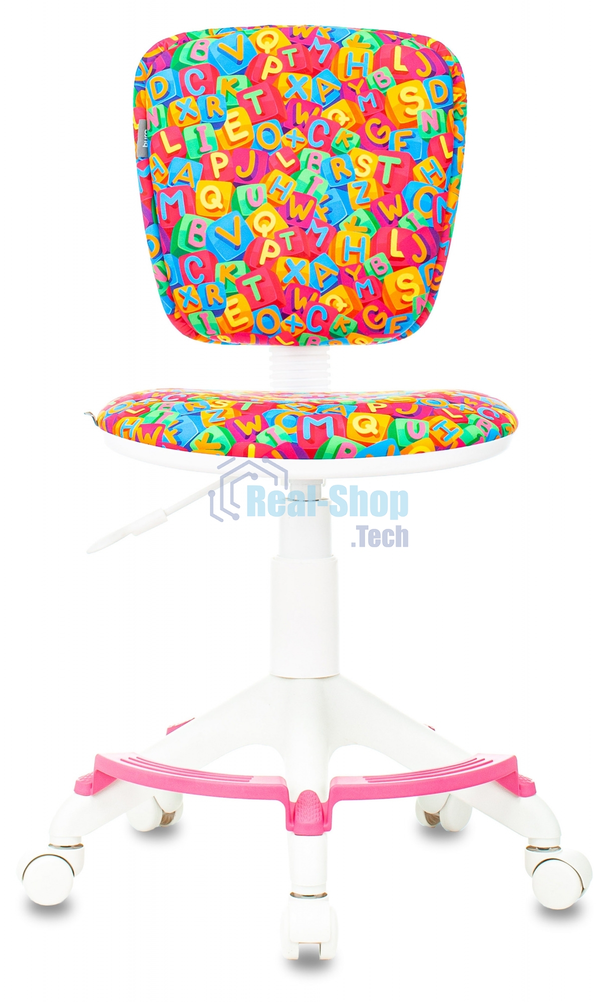 Кресло детское Бюрократ CH-W204/F мультиколор алфавит, крестовина пластик, подст. для ног, пластик белый
