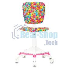 Кресло детское Бюрократ CH-W204/F мультиколор алфавит, крестовина пластик, подст. для ног, пластик белый