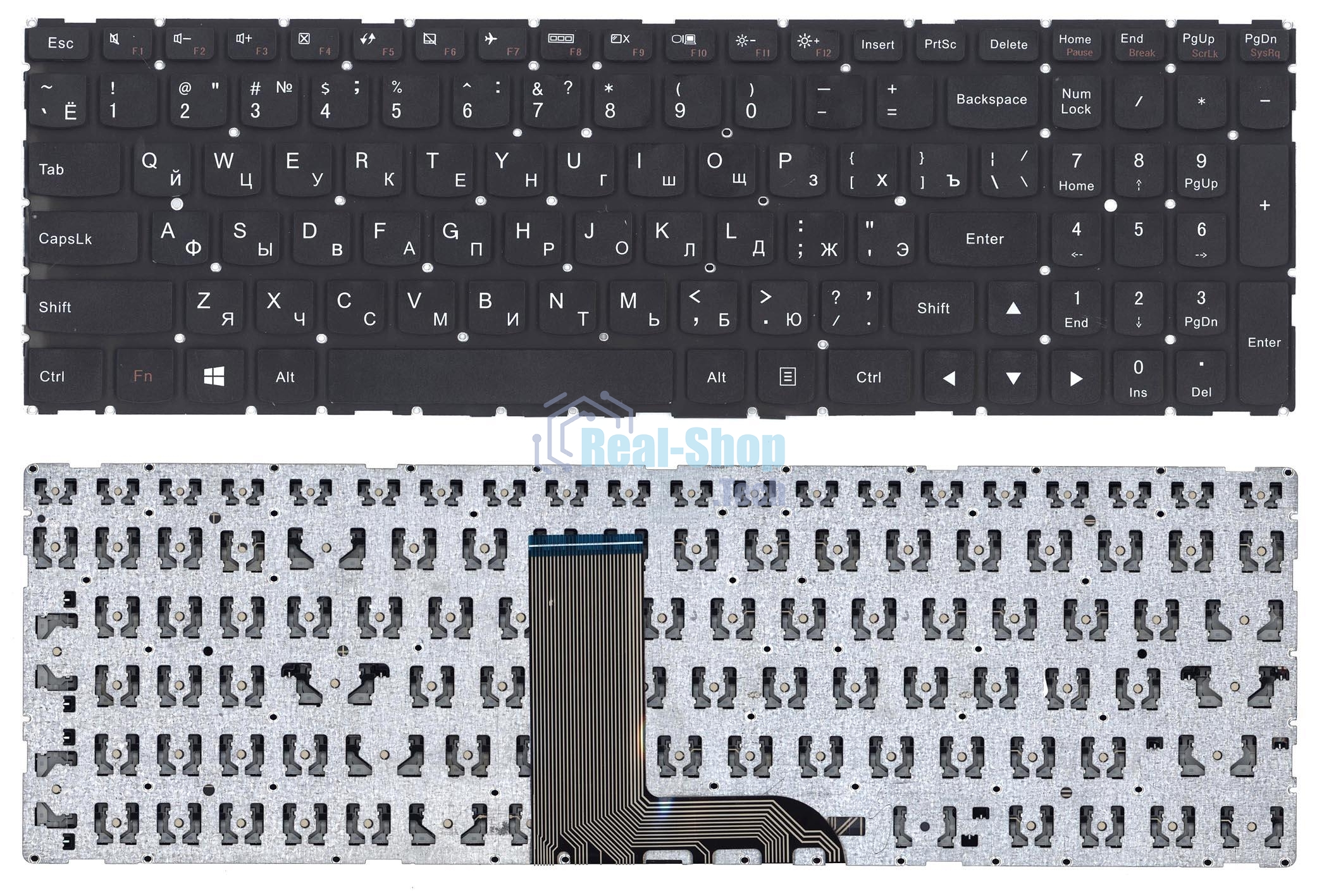Клавиатура для ноутбука Lenovo Yoga 500-15, черная