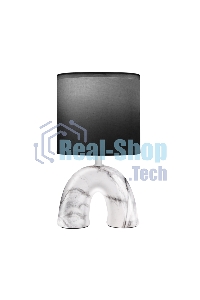 Светильник декоративный настольный Rexant Форте, основание дуга под белый мрамор, черный абажур, цоколь Е27, 60Вт