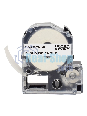 Картридж ленточный Cactus CS-LK5WBN черный шрифт, белый фон (18 мм, 9 м) для Epson LW300/LW400/LW700/LW600P/LW1000P