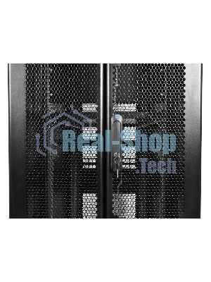 Шкаф серверный ПРОФ напольный 48U (600x1000) дверь перфор., задние двойные перфор., черный, в сборе (ШТК-СП-48.6.10-48АА-9005) (1 коробка)