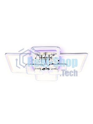 Потолочный светодиодный светильник FA5307/4+2 CH хром 176W 800*550*140 (ПДУ РАДИО 2.4G)