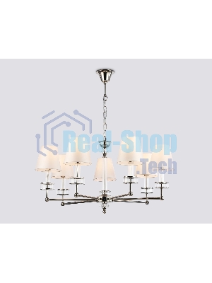Люстра Ambrella light LH71003/7 BN/WH никель/белый E14*7 max 40W D820*1130